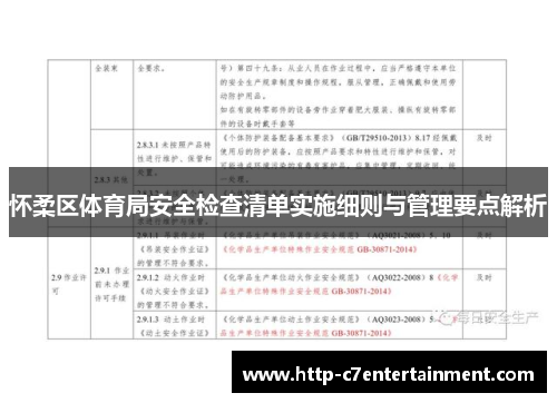 怀柔区体育局安全检查清单实施细则与管理要点解析 怀柔区体育局安全检查清单实施细则与管理要点解析